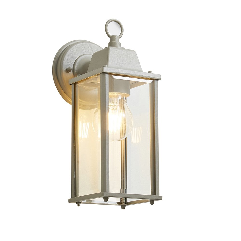 Ceres Dove Grey Outdoor Wall Lantern Bevelled Glass