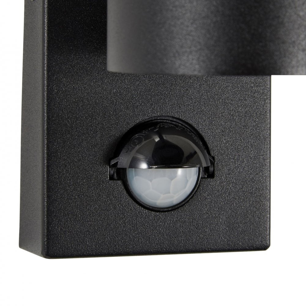 Leto IP65 Up or Down PIR Sensor light in Black