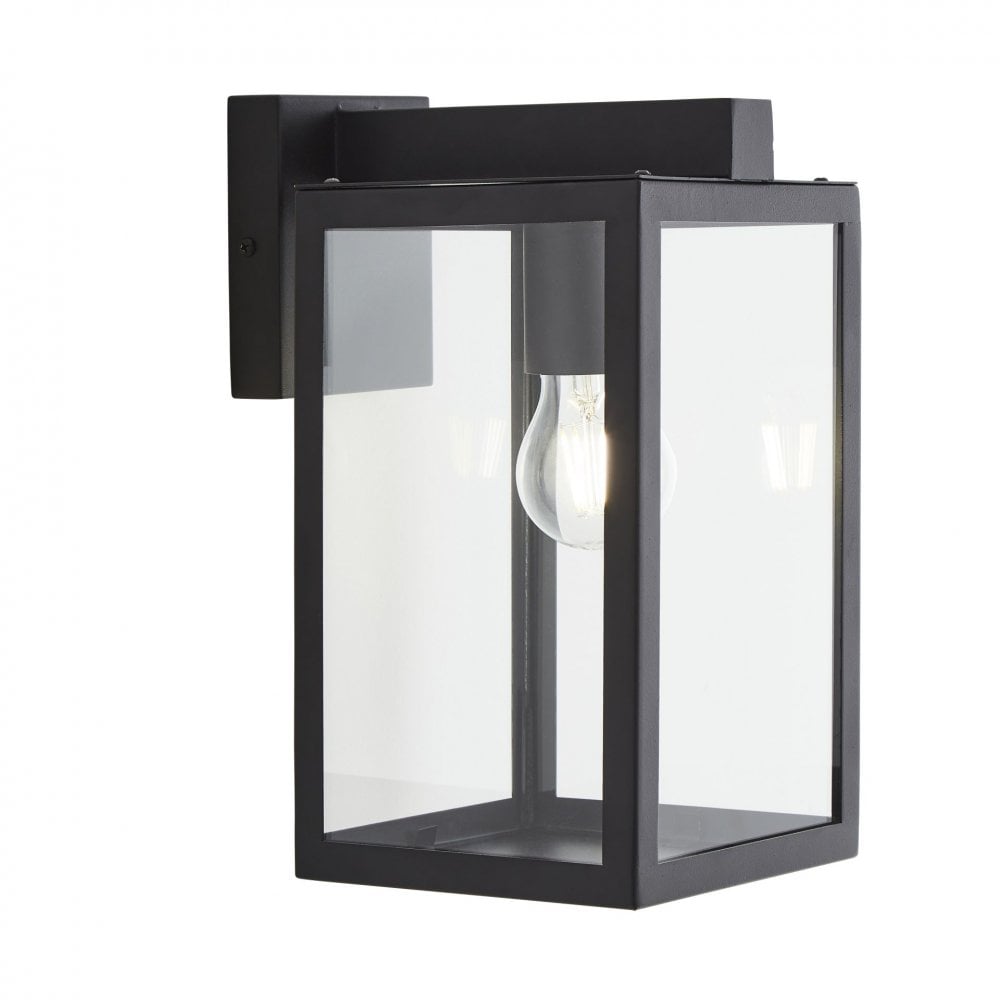 Hestia Glass Wall Lantern in Black
