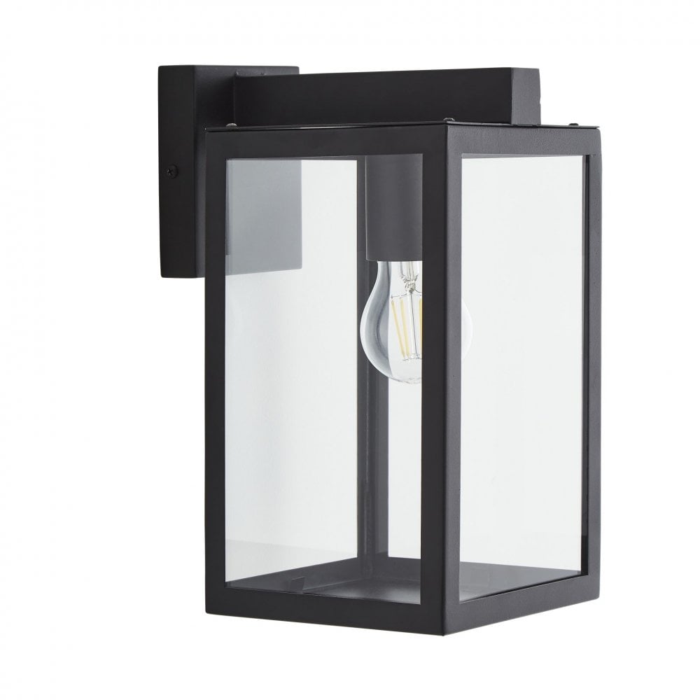 Hestia Glass Wall Lantern in Black