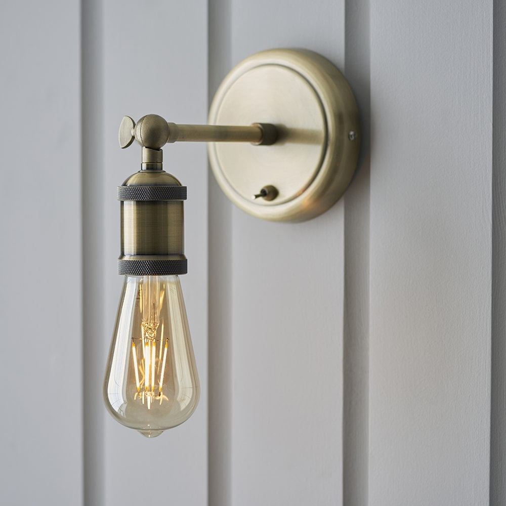 Hal Wall Light in Antique Brass