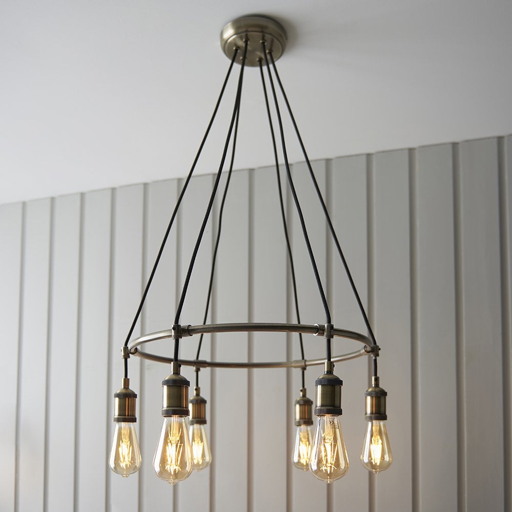 Hal 6 Light Brass Pendant