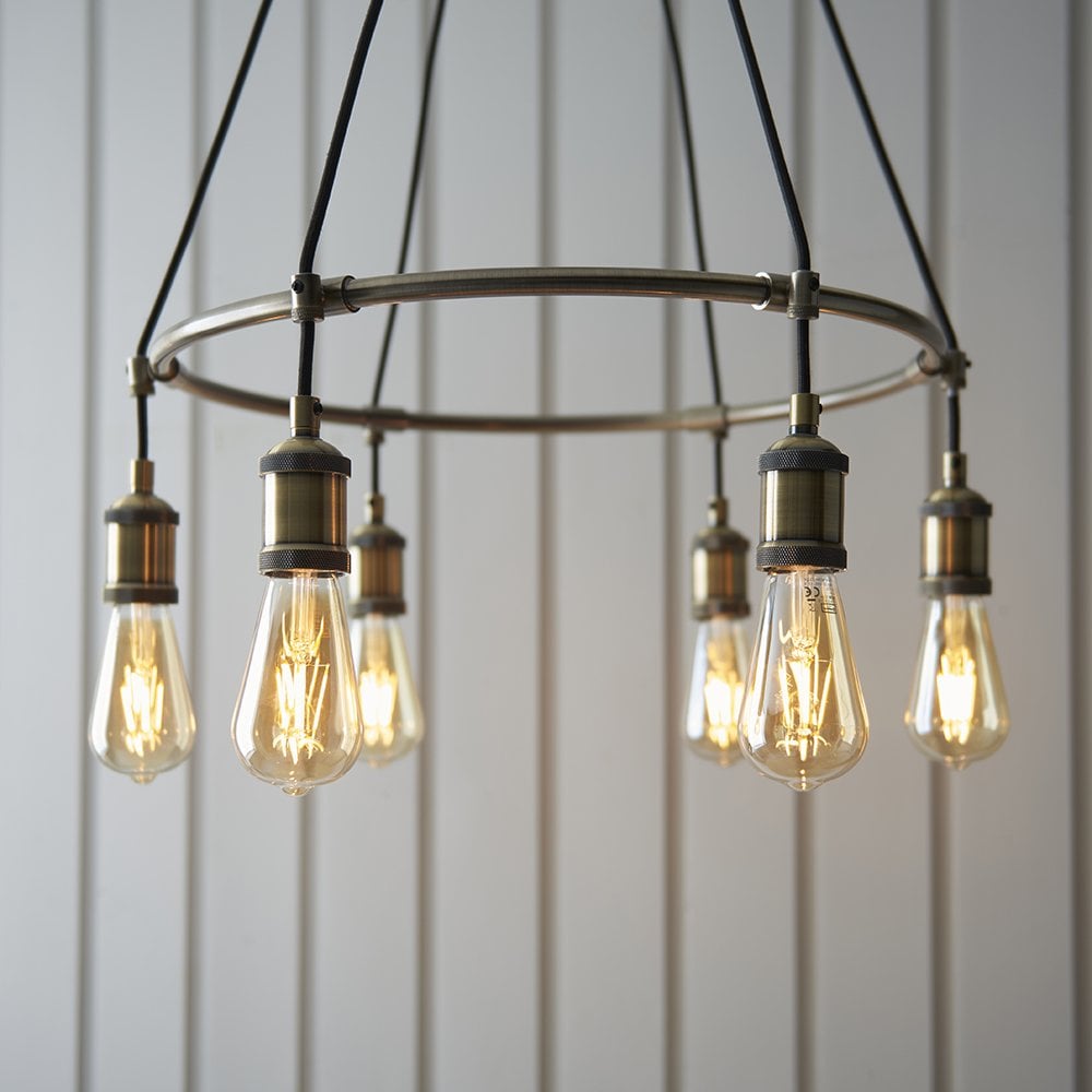 Hal 6 Light Brass Pendant