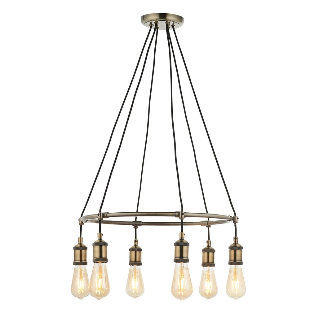 Hal 6 Light Brass Pendant