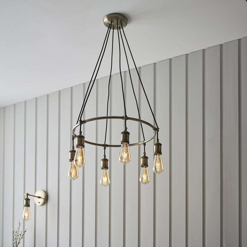 Hal 6 Light Brass Pendant