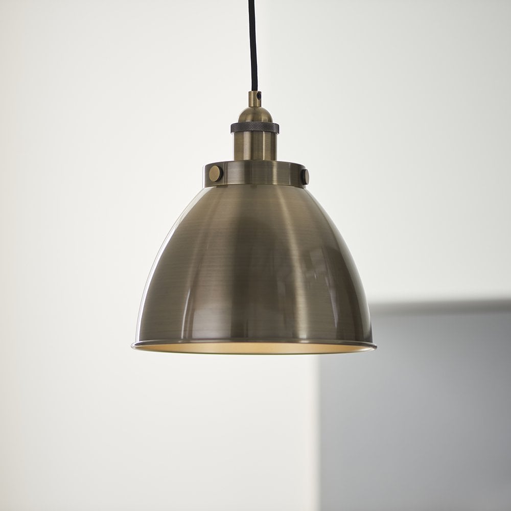 Franklin Small Antique Brass Pendant