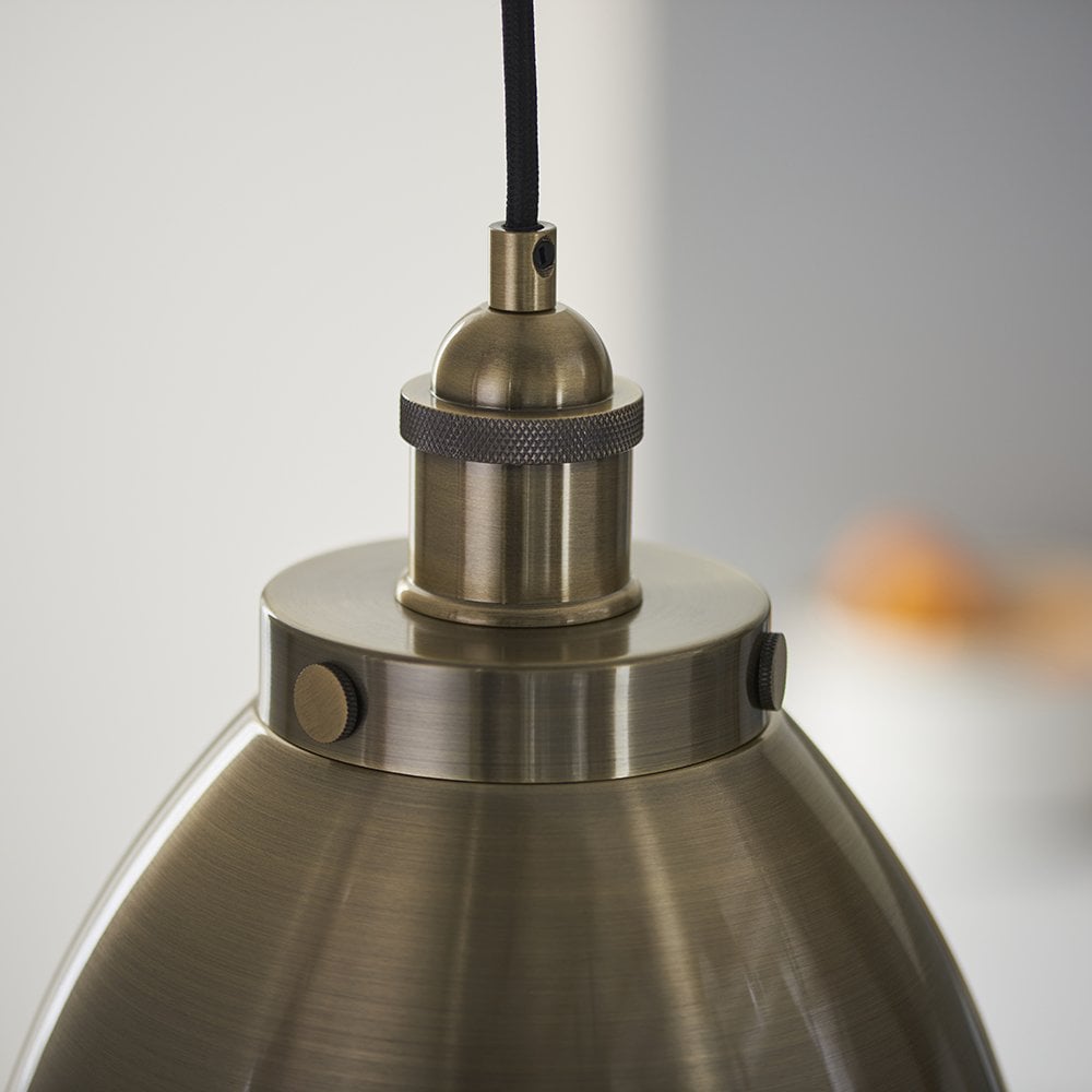 Franklin Small Antique Brass Pendant