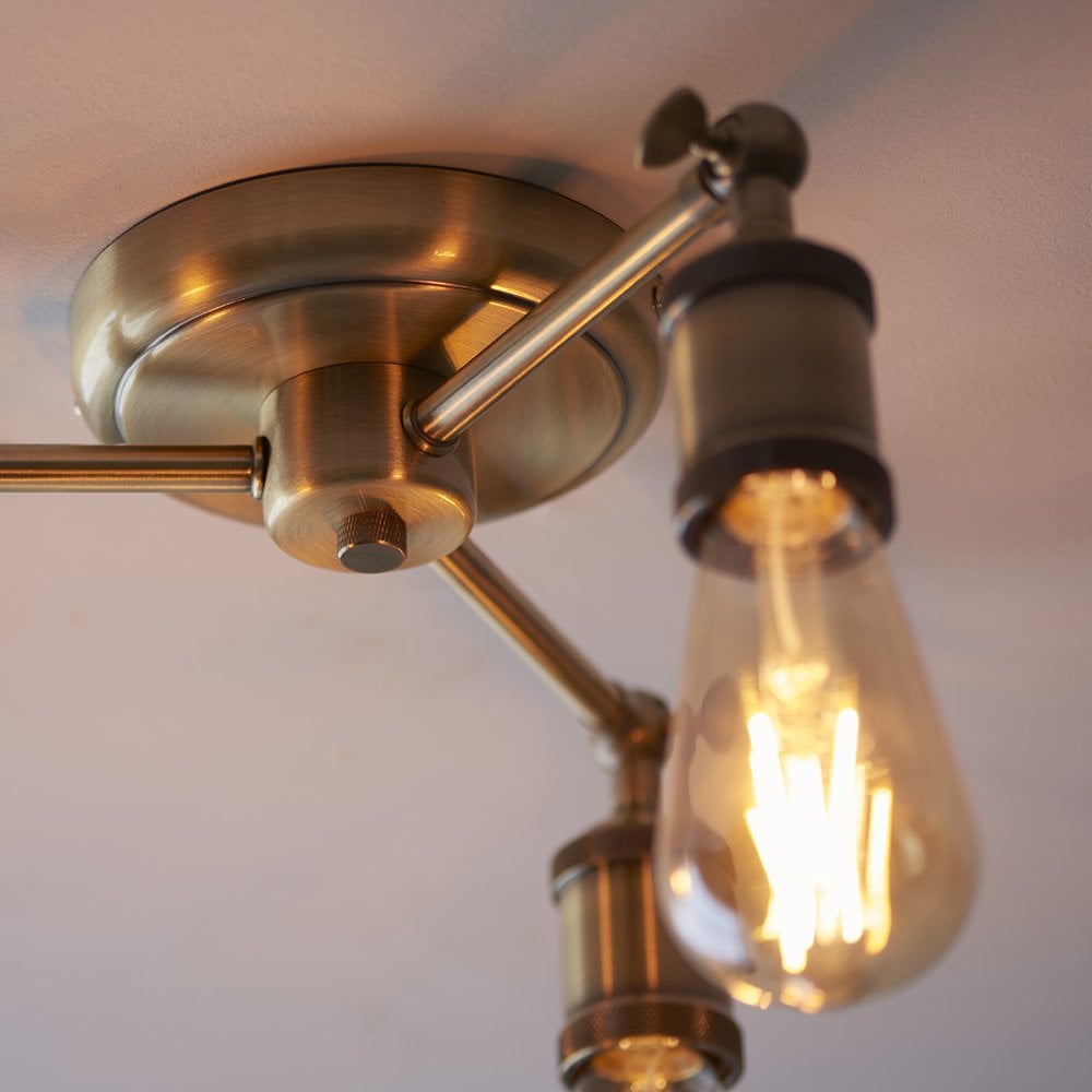 Hal 3 Light Semi Flush Fitting