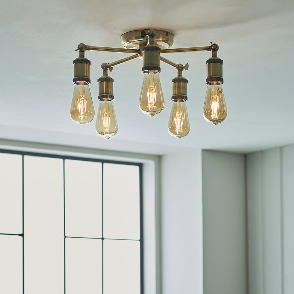 Hal 5 Light Semi Flush Fitting