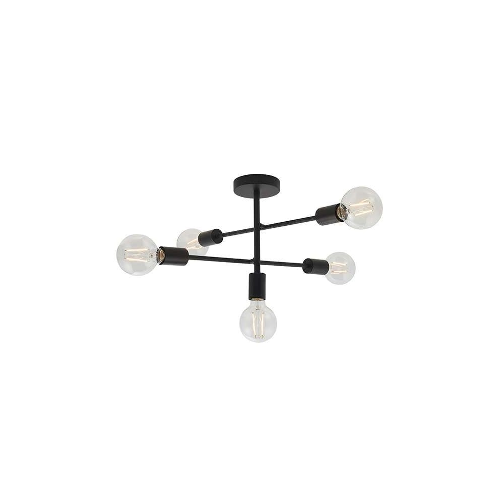 Studio 5 Light Semi Flush in Matt Black Finish