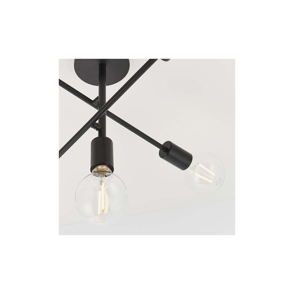 Studio 5 Light Semi Flush in Matt Black Finish