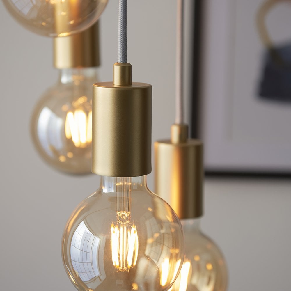 Studio 6 Light Cluster in Brushed Brass