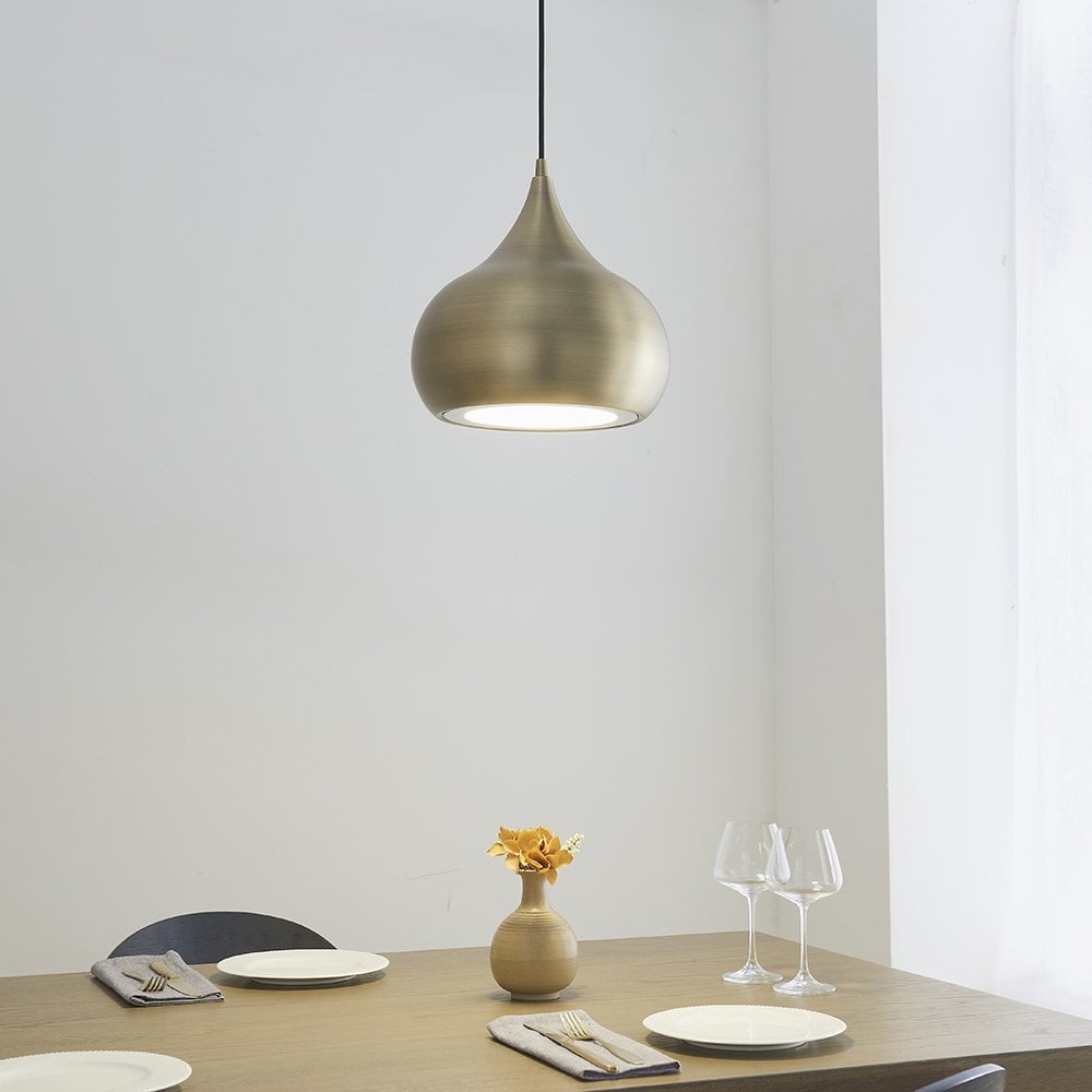 Brosnan LED Pendant in Antique Brass Finish