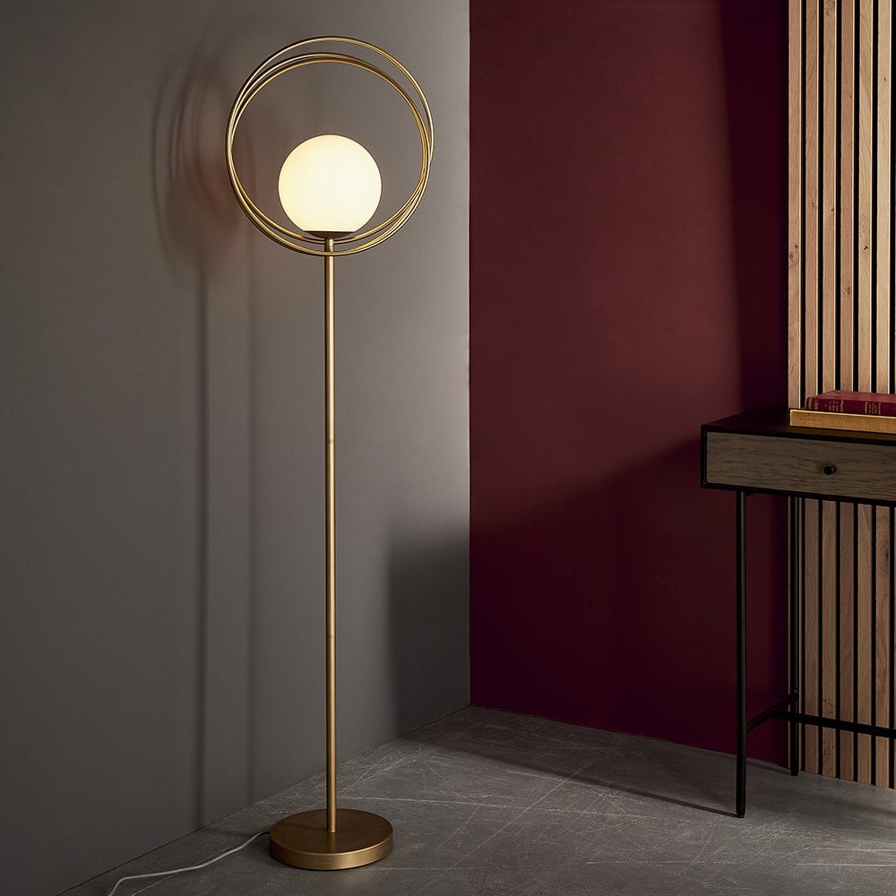 Emilio Brushed Gold Looped Floor Lamp