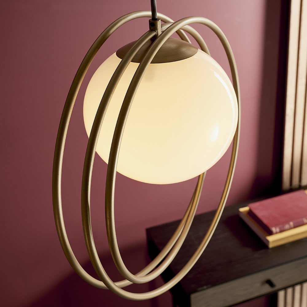 Brushed Gold looped Single Pendant