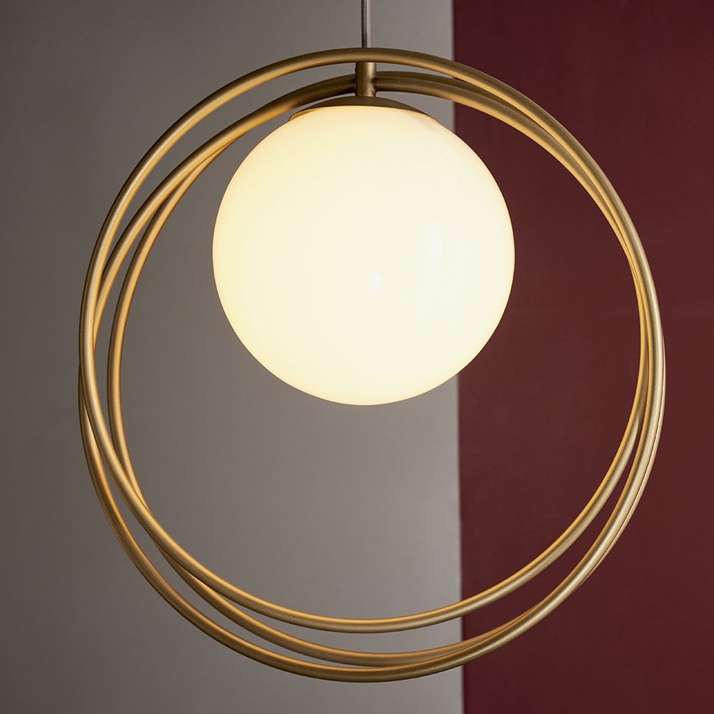 Brushed Gold looped Single Pendant