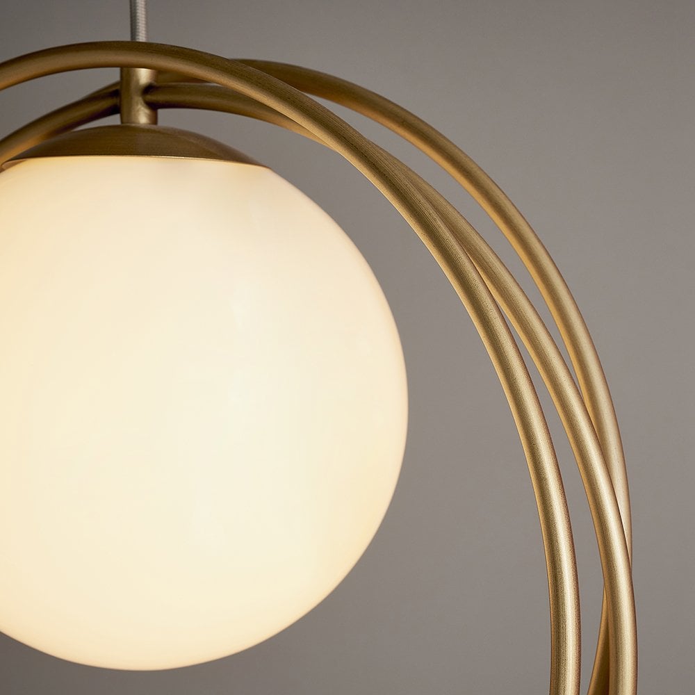 Brushed Gold looped Single Pendant
