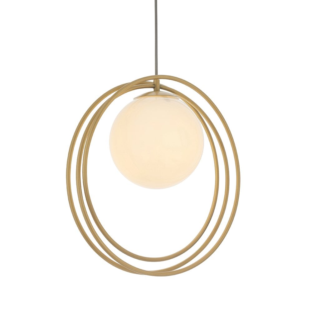 Brushed Gold looped Single Pendant