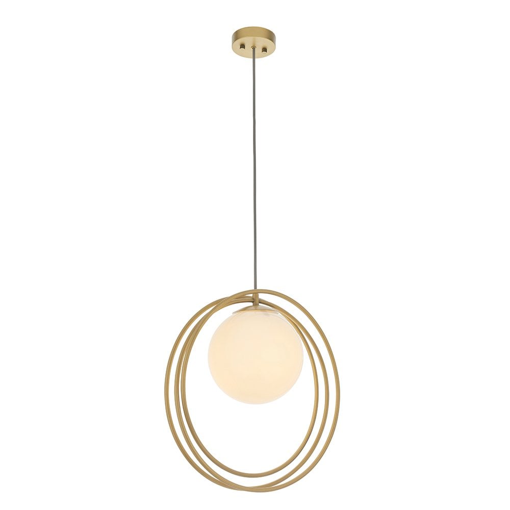 Brushed Gold looped Single Pendant