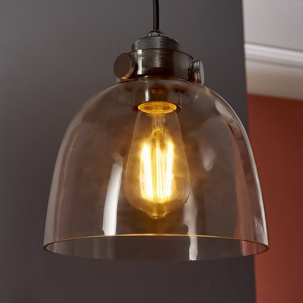 Urban Tinted Glass Pendant with Black Detail