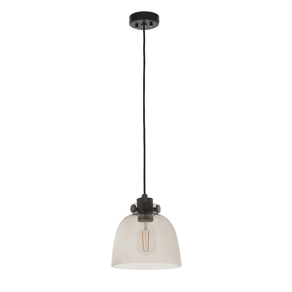 Urban Tinted Glass Pendant with Black Detail