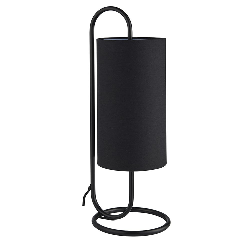 Klip Oval Table Lamp in Matt Black C/W Black Shade