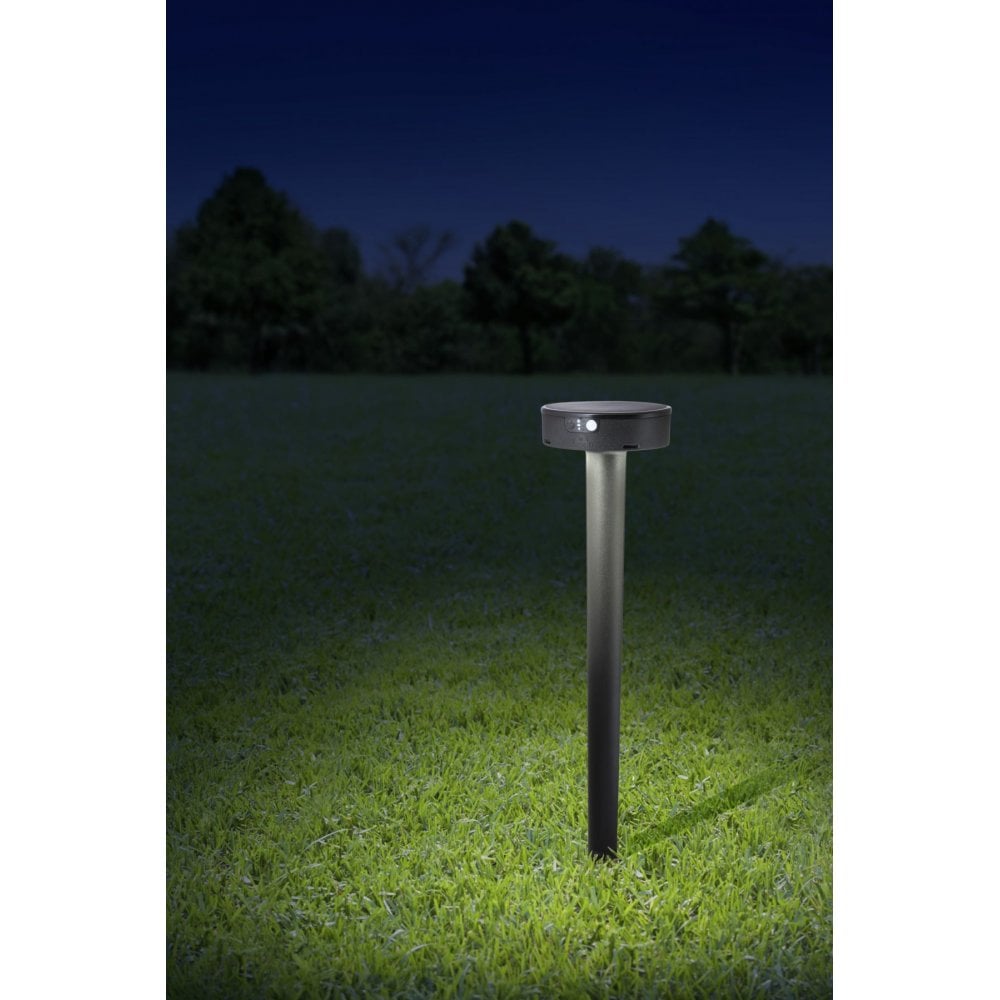 Fiorina Solar Powered 2W Sensor Bollard Spike Light in Black 560mm