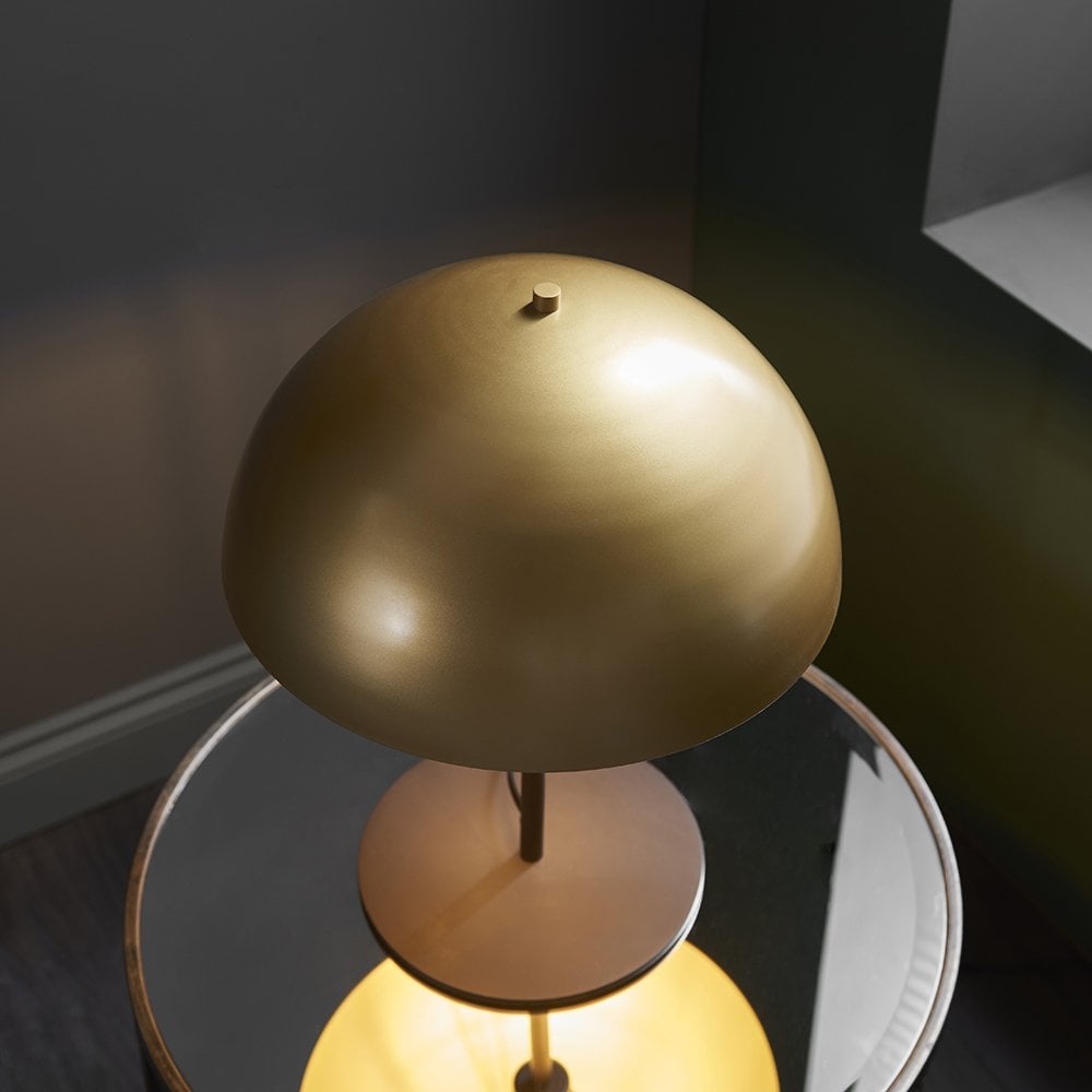 Gold Dome Table Lamp with Bronze Finished Base