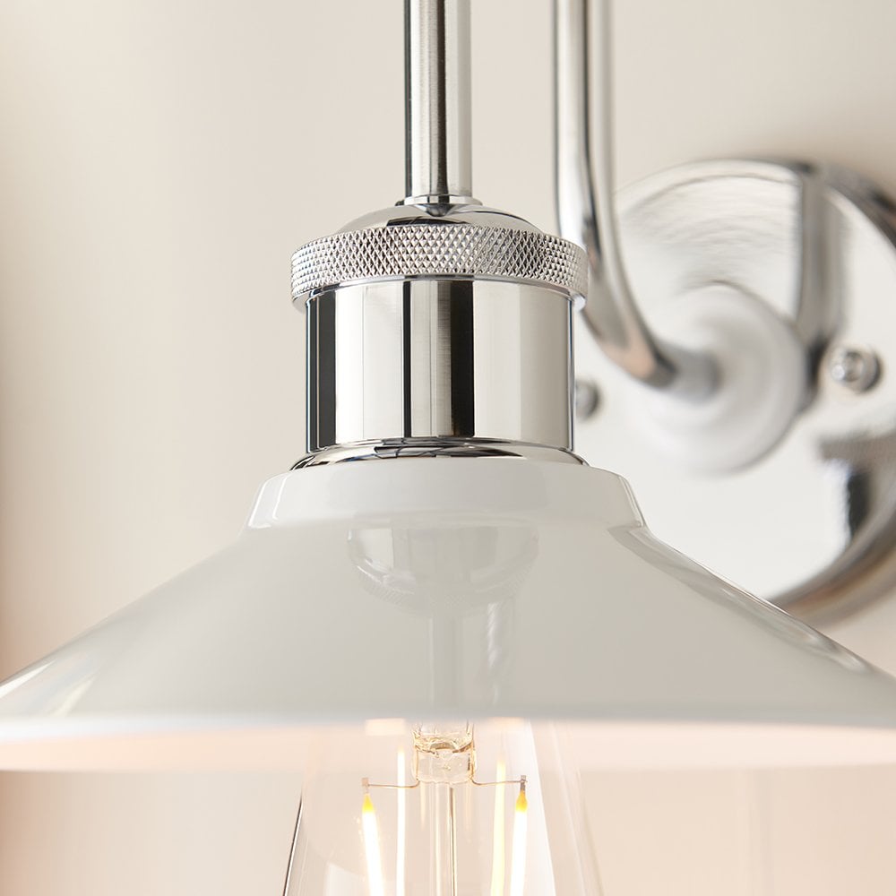 Maris Wall Light in Chrome with Gloss White Shade