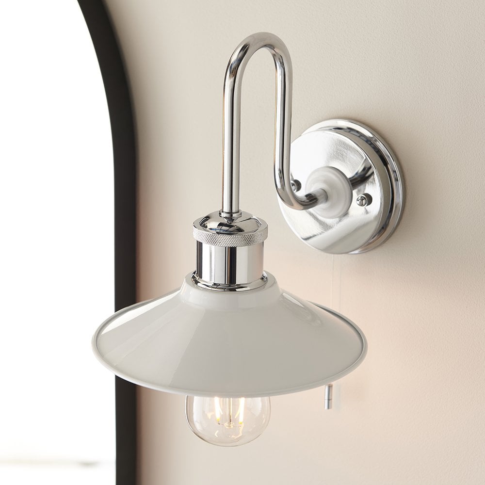 Maris Wall Light in Chrome with Gloss White Shade