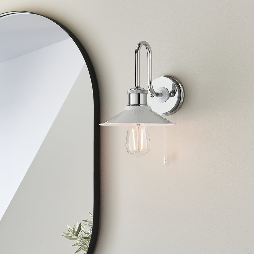 Maris Wall Light in Chrome with Gloss White Shade
