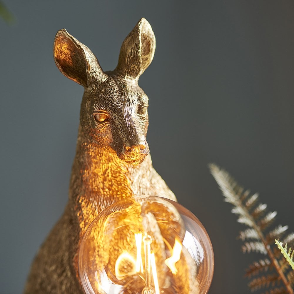 Novelty Kangaroo Table Lamp in Gold Finish