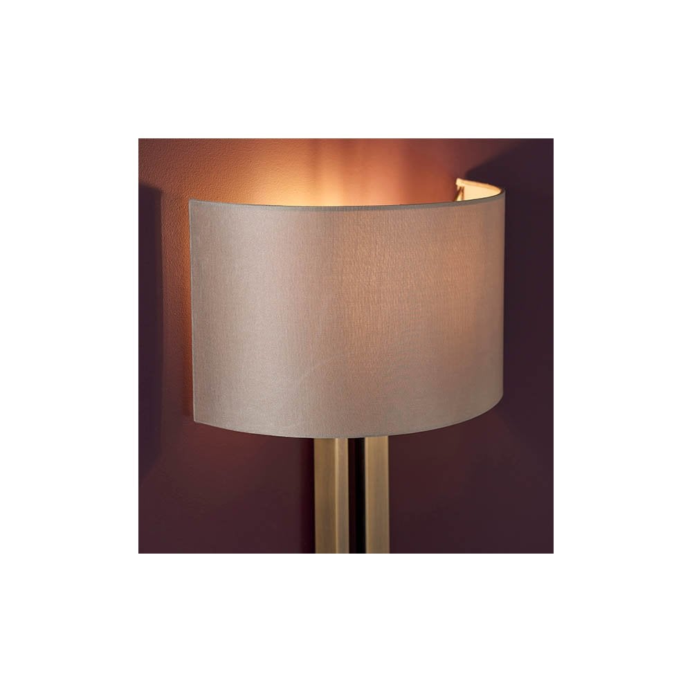 Slotted Panel Bronze Wall Light with Mink Shade