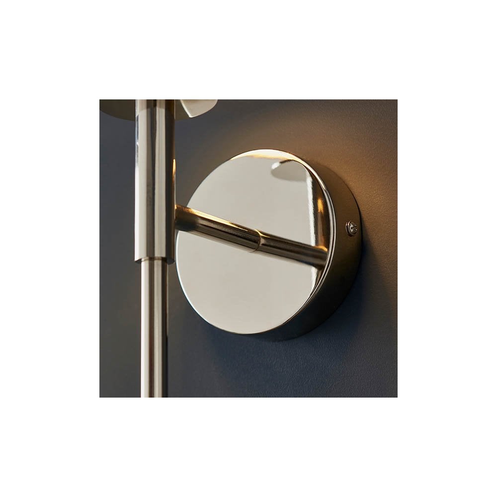 Vintage Style Wall Light in Nickel with White Shade