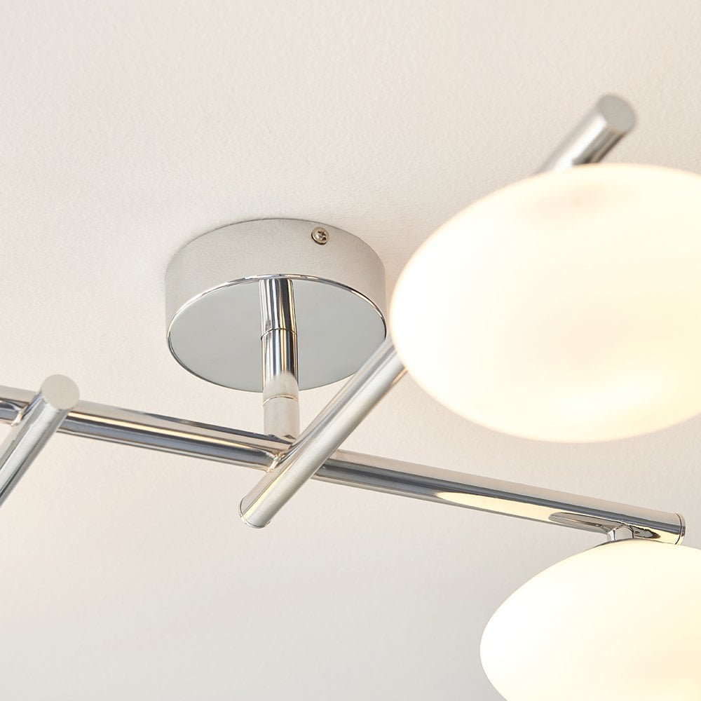 Andy 4 Light Semi Flush in Chrome with Opal Glass