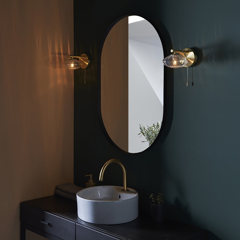 Mobias Classic Linear Wall Light in Gold with Opal Glass