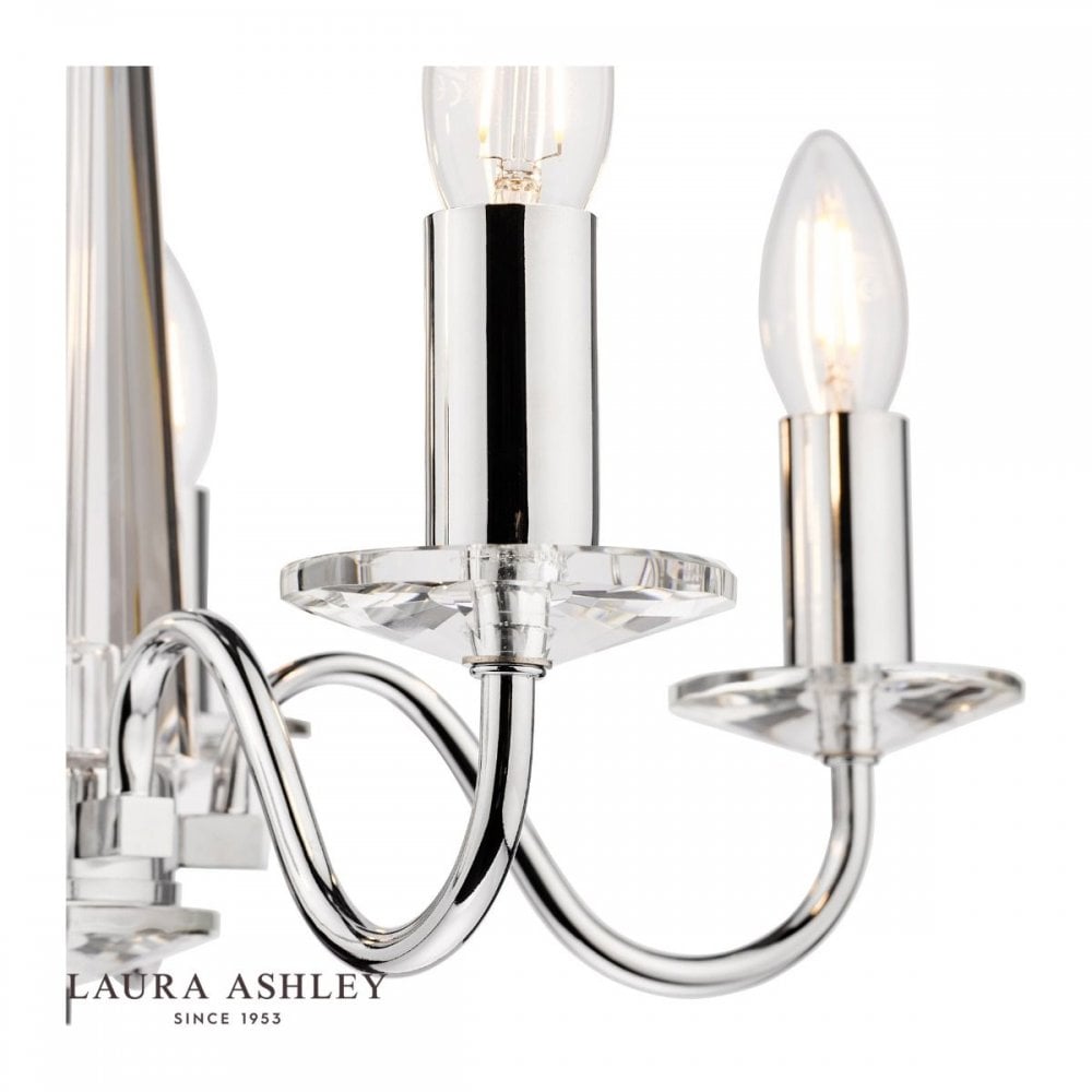 Blake 5 Light Chandelier in Polished Chrome & Glass