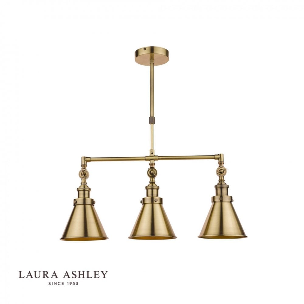 Refus 3 Light Bar Pendant in Antique Brass