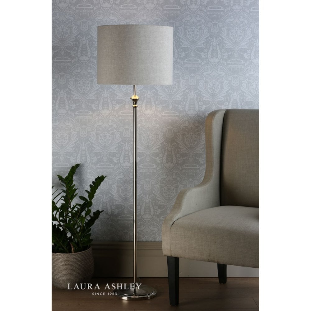 Highgrove Floor Lamp in Polished Nickel C/W Shade