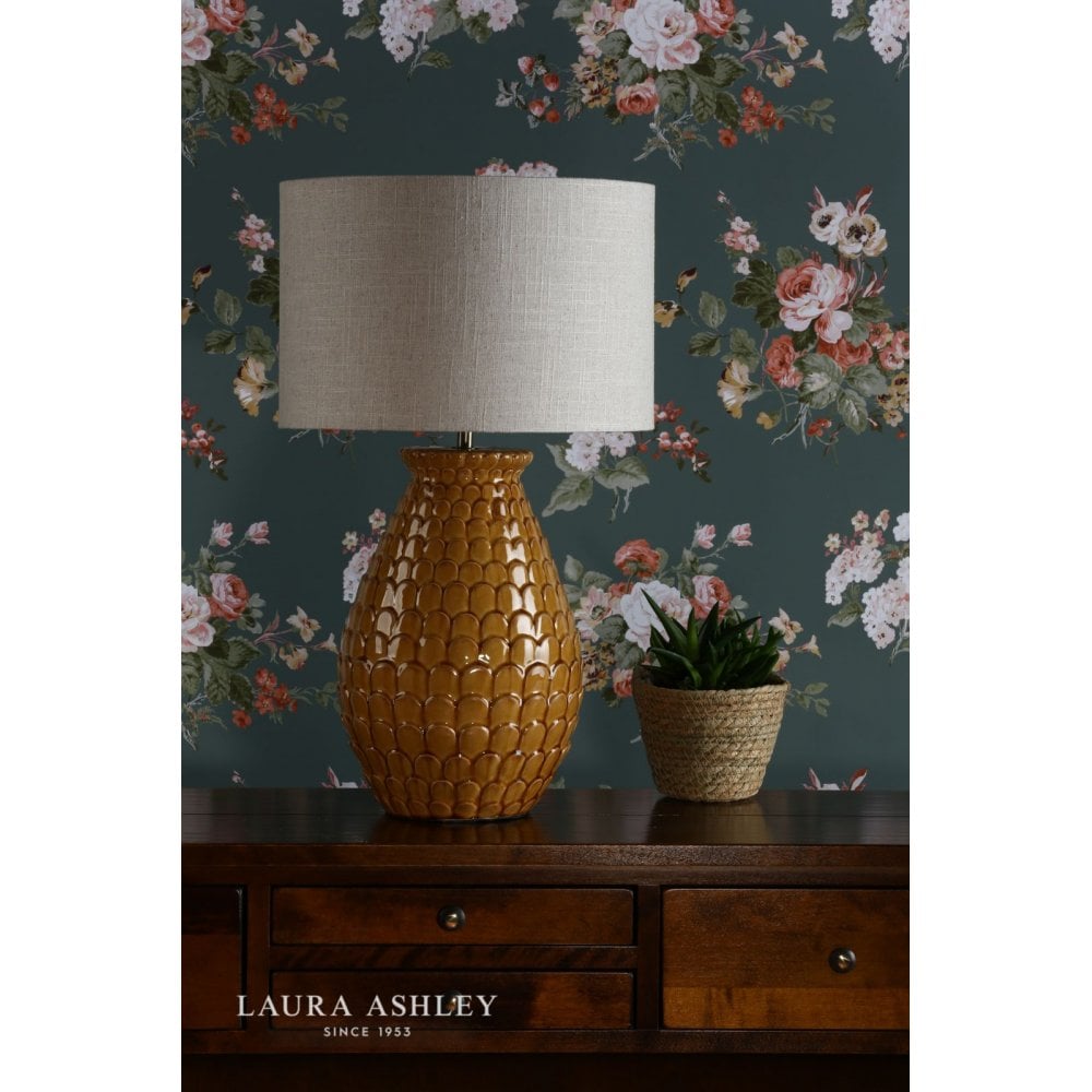 Liza Ceramic Table Lamp in Orange c/W Shade