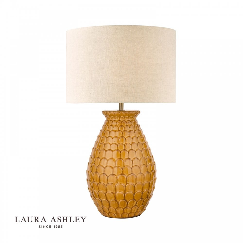 Liza Ceramic Table Lamp in Orange c/W Shade