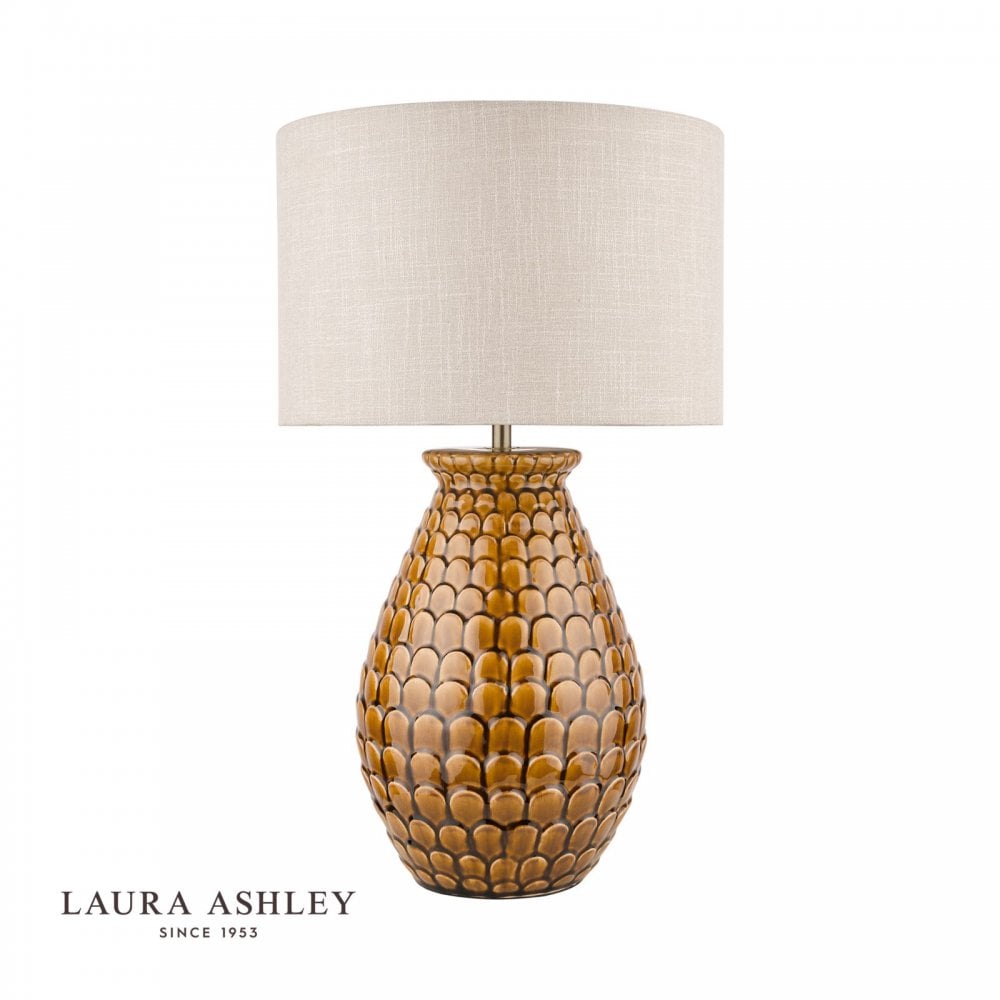 Liza Ceramic Table Lamp in Orange c/W Shade