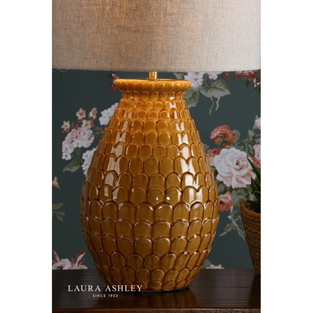 Liza Ceramic Table Lamp in Orange c/W Shade