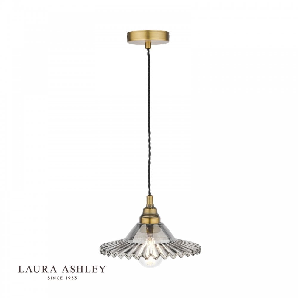 Pippa Aged Brass & Smoked Glass Pendant