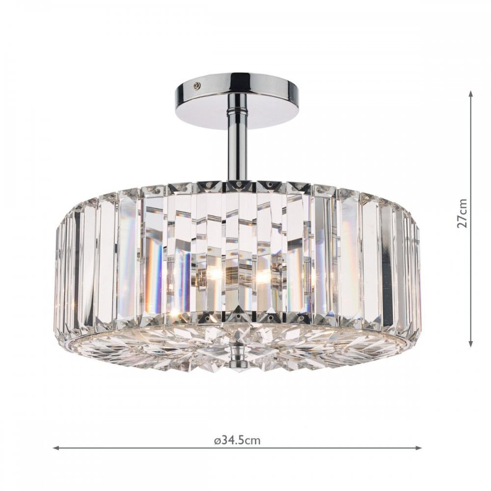 Fernhurst 3 Light Semi Flush in Polished Chrome