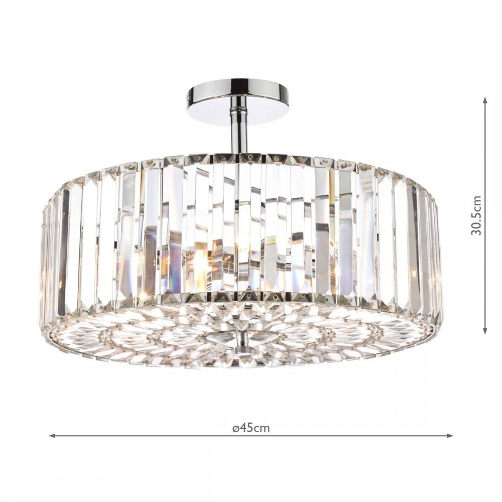 Fernhurst 4 Light Semi Flush in Polished Chrome