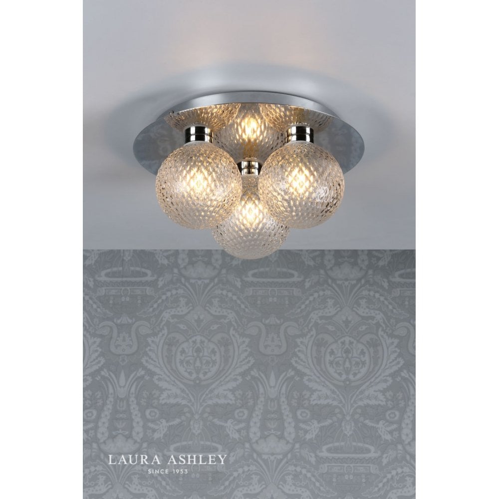 Prague 3 Light Flush Fitting in Polished Chrome IP44