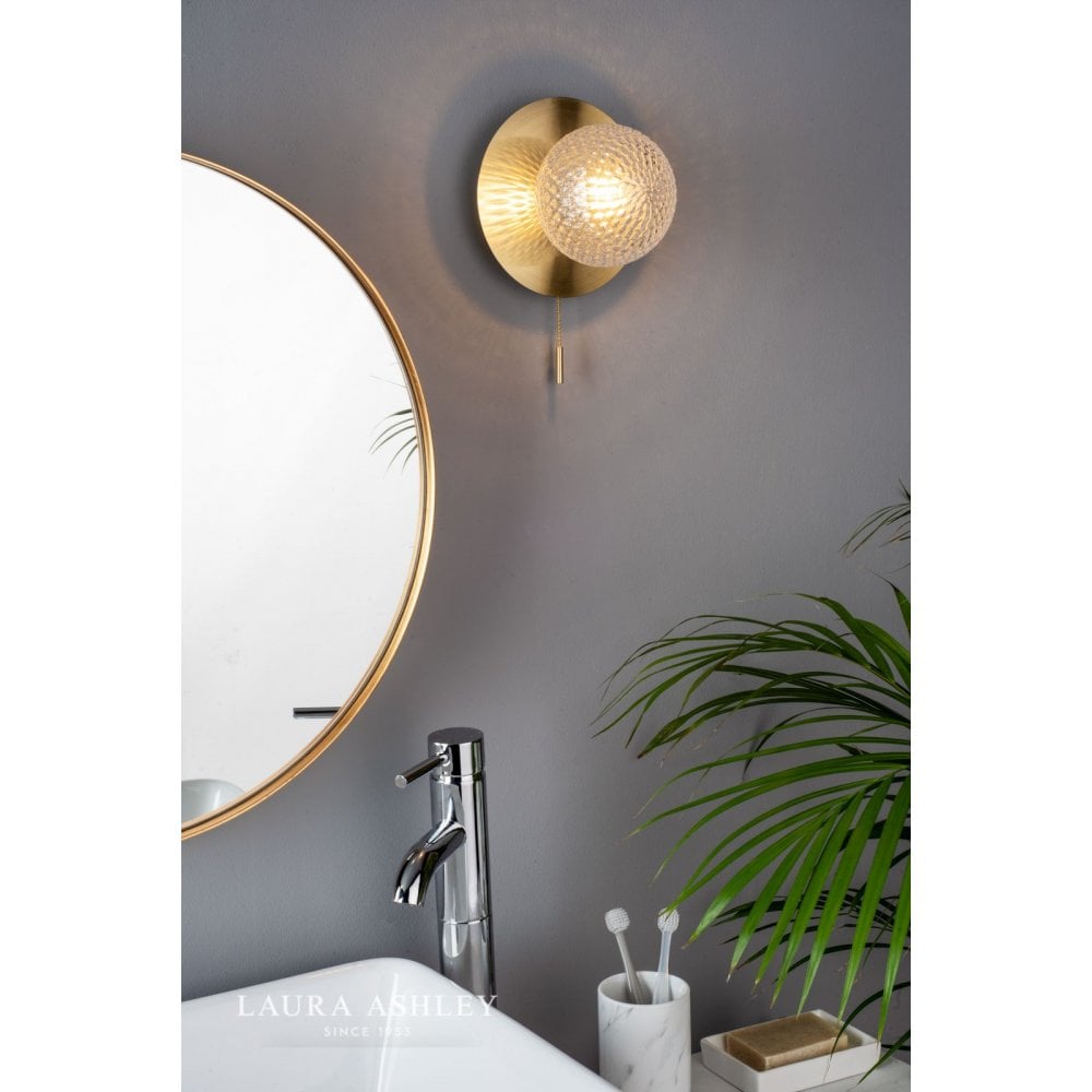 Prague Satin Brass Bathroom Wall Light IP44