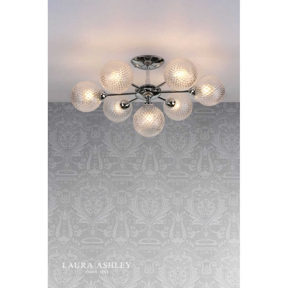 Atherton 7 Light Semi Flush Fitting in Polished Chrome