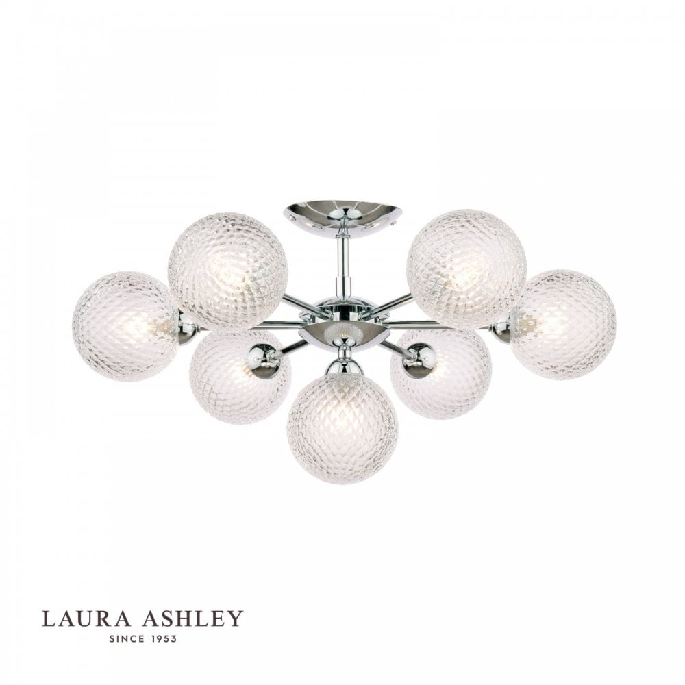Atherton 7 Light Semi Flush Fitting in Polished Chrome